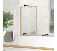 Pare baignoire rabattable 75x130cm - Finition Or Doré Brossé - GOLDY CONTOURING SCREEN