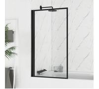 Pare baignoire rabattable 80x140cm - Finition Noir Mat - DARK CONTOURING SCREEN