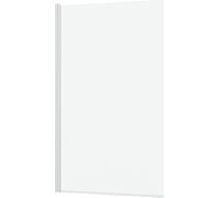 Pare baignoire Rabattable 80x140cm - Profilé Blanc Mat - Verre Trempé 4mm - ELEMENTARY