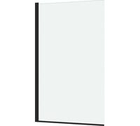 Pare baignoire Rabattable 80x140cm - Profilé Noir Mat - Verre Trempé 4mm - ELEMENTARY