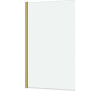 Pare baignoire Rabattable 80x140cm - Profilé Or Doré Brossé - Verre Trempé 4mm - ELEMENTARY