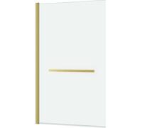 Pare baignoire Rabattable avec porte-serviette 70x120 cm - Profilé Or Brossé - Verre 4 mm