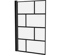 Pare baignoire rabattable sérigraphié 75x125cm - Finition Noir Mat - BLOCKS SCREEN