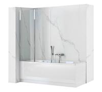 Pare-Baignoire Rea Agat-2 Paroi De Baignoire Chrome 5 X 100 X 140 Cm