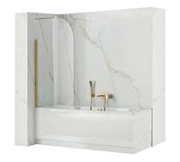 Pare-baignoire Rea Travis 80 Or brossé 0,8x80x140cm