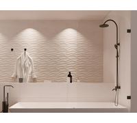 Pare baignoire réversible aux angles arrondis style industriel - 80 x 140 cm - TIMOUR