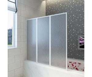 Pare baignoire - VIDAXL - 117 x 120 cm - 3 volets - pivotant pliant