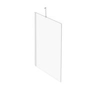 Jacob Delafon Pare-bain Brive E6D501-GA 140x85 cm 1 volet fixe, barre de renfort, verre trempé 5 mm
