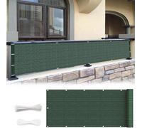 Pare-brise pour balcon 50 x 300 cm UV-Bestdig Protection solaire, Breathable Breakthrough Network Protection des vêtements pour jardin avec yeux et câbles pour jardin Terrasse, extérieur, vert foncé