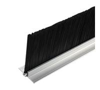pare-courant d'air pour portes, Aluminum Alloy & PP Door Strip Brush H/F/T Type Silver 1m Length 10-300mm Height(Silver-t Type,40mm)