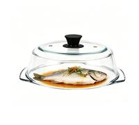 Pare-Éclaboussures Pour Micro-ondes - Couvre-Plat Verre Trempé - Cloche Cuiseur Vapeur Réutilisable - Protection Anti-Projections Avec Poignée Silicone Ventilée Double Trou Aération Four Assiette