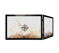 Pare-étincelles d’Angle Réversible pour Cheminée 70×50×50 - Modèle Dolomite Rosa Venti en Fer Forgé - Grille de Protection Sécurité Pare-feu Élégante Contre Étincelles et Feu
