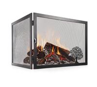 Pare-étincelles d’Angle Réversible pour Cheminée 90×50×50 - Modèle Dolomite en Fer Forgé - Grille de Protection Sécurité Pare-feu Élégante Contre Étincelles et Feu
