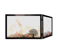 Pare-étincelles d’Angle Réversible pour Cheminée 90×50×50 - Modèle Dolomite Home en Fer Forgé - Grille de Protection Sécurité Pare-feu Élégante Contre Étincelles et Feu