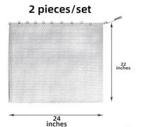 Pare-étincelles pour cheminée 2 Résistant Chaleur Pare-étincelles(22*24in) | Revêtement émail haute température, maille anti-étincelles, 2 panneaux, finition noire pour mate, protection tapis