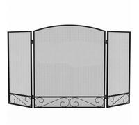 Pare-feu cheminée - HOMCOM - pliable - 3 panneaux en métal - 123 x 70 cm - noir