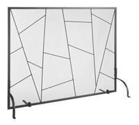 Pare Feu Cheminée - VEVOR - Pare-feu de Cheminée Grille Protection en Fer 1 Panneau 90,6x72 cm Noir