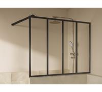 Pare muret ZONIVRA Noir mat - Verre trempé 5 mm - 120 x 100 cm