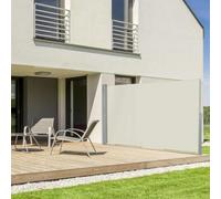 Pare-Soleil À Traction Latérale, Rideau De Parasol Rétractable Tiré À | Côté rétractable, pare-vent épais, pare-soleil, gris foncé, for jardin, balcon et cour(Beige,1.6x3m/5x10ft)