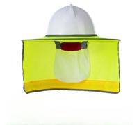 Pare-soleil d'été, casque de sécurité, bouclier de cou, casting, casquette de sécurité à rayures, chapeau pour travailleur de la construction Orange