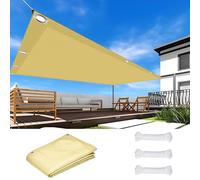 Pare-Soleil Jardin Balcon Rectangulaire 1.6 x 4.5 m Tissu Polyester UV Protection avec Oeillets Toile Imperméable pour Extérieur Camping et Pelouse, Jaune Sable