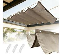 Pare-soleil ombré rétractable avec œillets et corde, imperméable, résistant aux déchirures et aux UV, pour l'extérieur, kaki, 160 x 200 cm