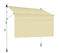 Pare-soleil pour terrasse extérieur sans perçage - Résistant aux UV - Avec rideau d'intimité - Imperméable - Installation facile avec manivelle - Pour balcon, jardin et terrasse