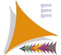 Pare-soleil triangulaire imperméable - Protection UV à 95 % polyester - Abri d'extérieur pour terrasse, balcon et jardin - 6 x 6 x 6 m, couleur mangue, parfait pour la détente d'été