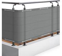 Pare-vent de balcon 90 x 300 cm - Pare-vent avec œillets et cordon - Protection de balcon en PES
