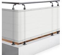 Pare-vent de jardin 90 x 300 cm - Filet PES transparent blanc - Pare-vent avec œillets et cordon - Parasol pour pergola PB2