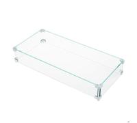 Pare-vent en verre trempé pour brasero rectangulaire - Protection contre le vent pour table de feu - 29x13x4,5 pouces