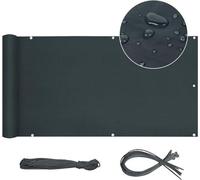 Pare-vent pour balcon, 90 x 400 cm, Oxford, anthracite, imperméable, coupe-vent, opaque