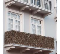 Pare-Vue De Balcon N77, Pare-Vue Pare-Vent 300x150cm Érable Brun Marron