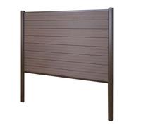 Pare-Vue En Wpc Sarthe, Clôture Pare-Vent, Poteaux En Aluminium À Sceller Élément De Base, 190cm Brun Marron