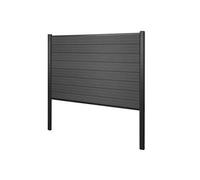 Pare-Vue En Wpc Sarthe, Clôture Coupe-Vent, Poteaux En Aluminium Élément De Base, 190cm Anthracite Gris