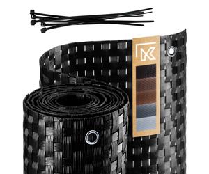 Pare-vue KADAX pour balcon, terrasse, clôture, 1 x 5 m, noir