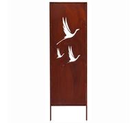 Kapaga Brise-vue en métal, 160 x 50 cm, aspect rouille, brise-vue, décoration de jardin, rouille (oiseaux)