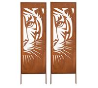Pare-vue métal 2 x 160 cm x 50 cm - Grille noble Rostoptique brise-vue pour j...