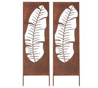 Pare-vue métal lot de 2 160 x 50 cm déco jardin rouille noble ajourée ROUILLE
