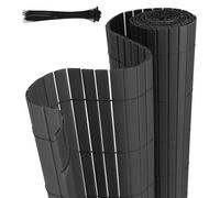 Pare-vue privé en PVC de 1,4 x 5 m en forme de V – Délimitation de jardin et auvent de balcon – Résistant aux intempéries et aux UV – Pour le jardin et la terrasse – Anthracite