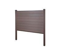 Pare-vue WPC Sarthe, clôture brise-vent, poteaux WPC base, 195cm marron