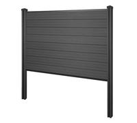 Pare-vue WPC Sarthe, clôture pare-vent, poteaux WPC à sceller ~ élément de base, 195cm anthracite