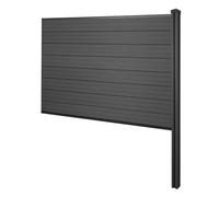 Pare-Vue Wpc Sarthe, Clôture Pare-Vent, Poteaux Wpc À Sceller Élément D'extension, 188cm Anthracite Gris