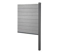 Pare-vue WPC Sarthe, clôture pare-vent, poteaux WPC à sceller ~ élément d'extension étroit, 98cm gris