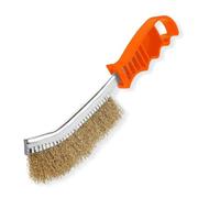 PARENCE.- Brosse en Laiton avec Manche en Plastique - Borsse métallique en Acier Polyvalente Nettoyage Décapage - Bricolage