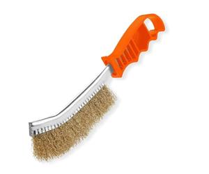 PARENCE.- Brosse en Laiton avec Manche en Plastique - Borsse métallique en Acier Polyvalente Nettoyage Décapage - Bricolage