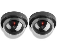 PARENCE - Caméra Factice Dome avec LED Clignotante - Effet Réaliste - Installation Simple - Ø 12 cm (Lot de 2)