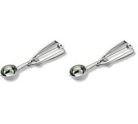 PARENCE.- Cuillère à Glace Inox 24 cm - Portionneur avec Tête de 6 cm - Manche Long et Poignée à Gâchette - Pour Glace, Acier (Lot de 2)