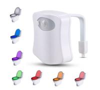 PARENCE.- Eclairage LED pour WC/Capteur de Mouvement Luminaire pour Toilette et Salle de Bain/Lumière Veilleuse avec 8 coloris Différents, Plastique, Blanc