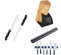 PARENCE.- Kit Couteaux Cuisine Complet - Bloc Couteaux, Couteaux Inox, Porte-Couteaux & Support Mural | Découpe, Rangement, Accessoires Cuisine, Gain de Place
